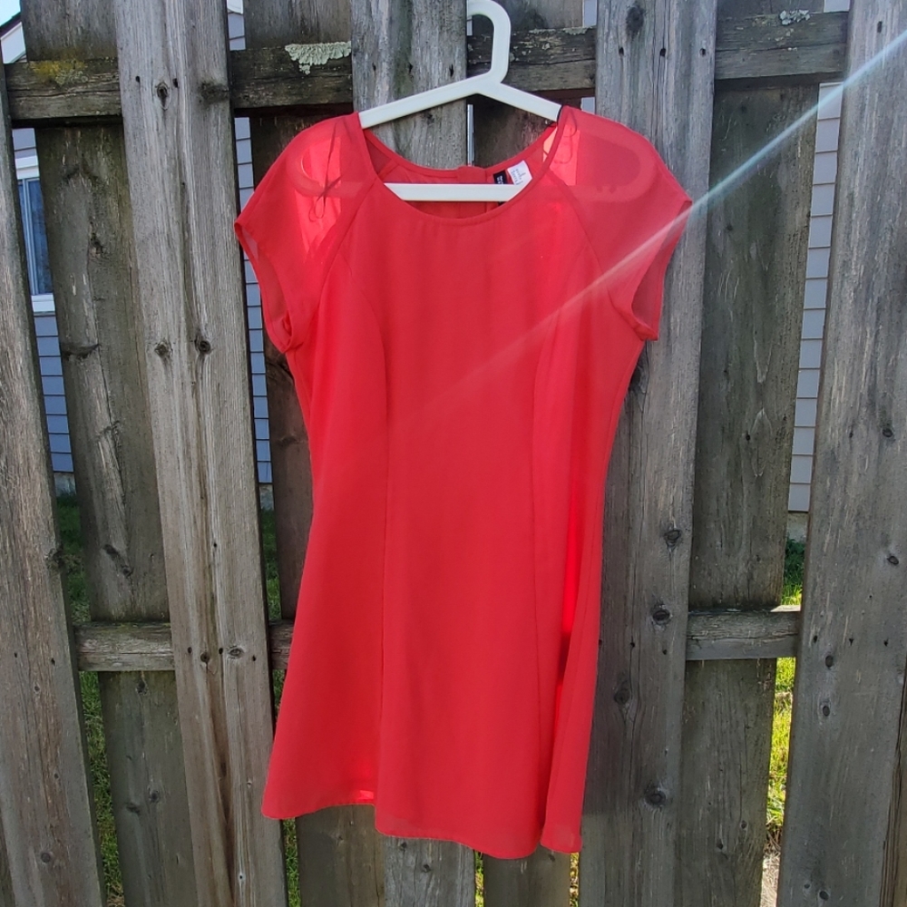 Red dress.